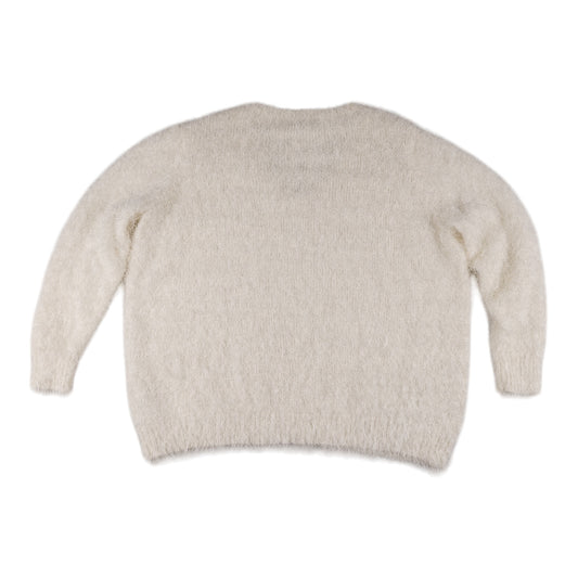 BÍLÝ CHLUPATÝ SVETR