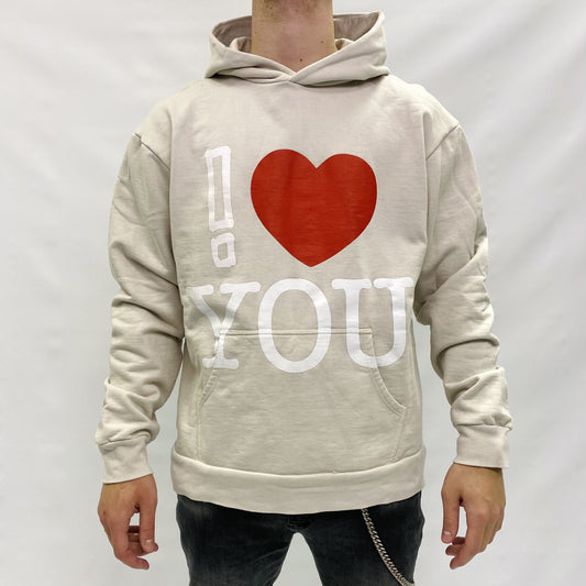 ! LOVE YOU SECTION BEIGE SWEATSHIRT