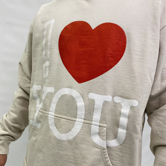 ! LOVE YOU SECTION BEIGE SWEATSHIRT