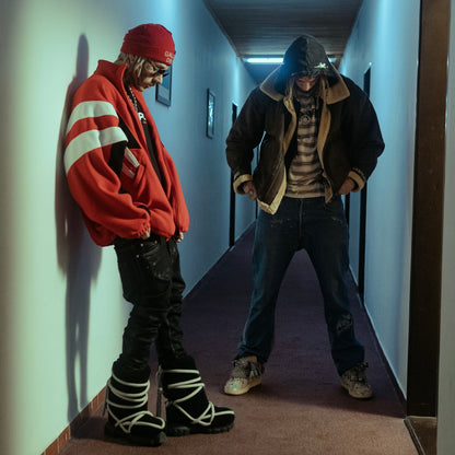 BALENCIAGA RED ZIP MIKINA