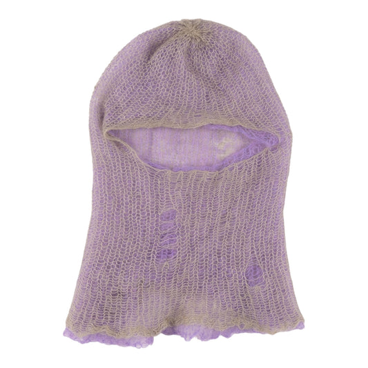 PURPLE KNITTED BABY BEANIE