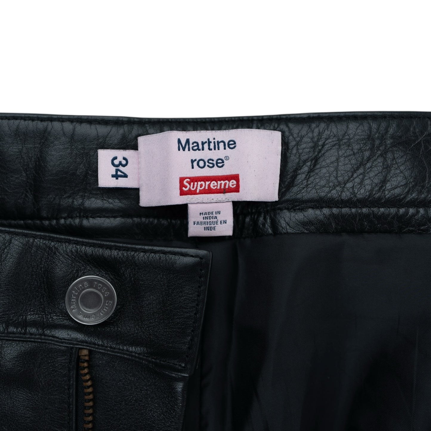 SUPREME MARTINE ROSE KOŽENÉ KALHOTY