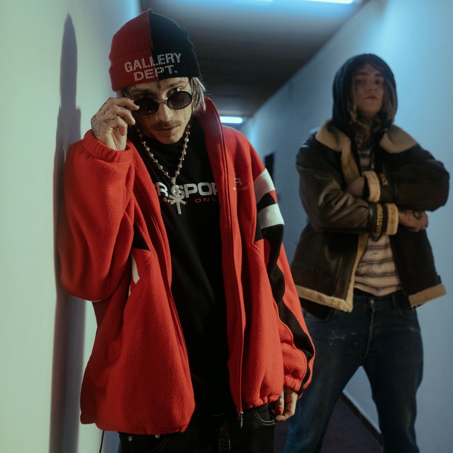 BALENCIAGA RED ZIP MIKINA