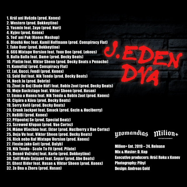 Zadní strana CD J.EDEN DVA od Yzomandiase